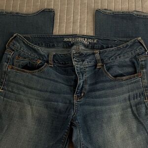 American Eagle Outfitters Women's Dark Blue Straight Leg Jeans